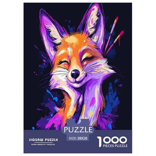 Süßer Fuchs Puzzle 1000 Teile Tiere Erwachsene Geschicklichkeitsspiel Für Die Ganze Familie Wohnkultur Lernspiel Geburtstag Stress Relief 38x26cm/1000pcs von XKASKDFKE
