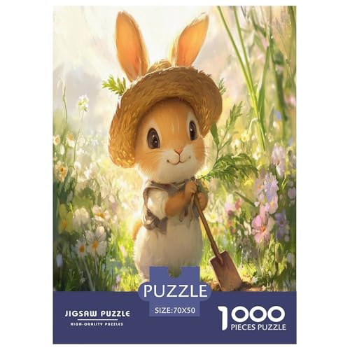 Süßer Hase 1000 Teile Tiere Puzzle Erwachsene Geburtstag Lernspiel Moderne Wohnkultur Family Challenging Games Stress Relief 70x50cm/1000pcs von XKASKDFKE