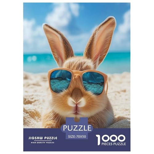 Süßer Hase Erwachsene Puzzles 1000 Teile Tiere Geschicklichkeitsspiel Für Die Ganze Familie Lernspiel Wohnkultur Geburtstag Stress Relief 70x50cm/1000pcs von XKASKDFKE