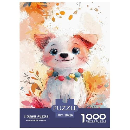 Süßer Hund Erwachsene 1000 Teile Tiere Puzzles Lernspiel Wohnkultur Geburtstag Family Challenging Games Entspannung Und Intelligenz 38x26cm/1000pcs von XKASKDFKE