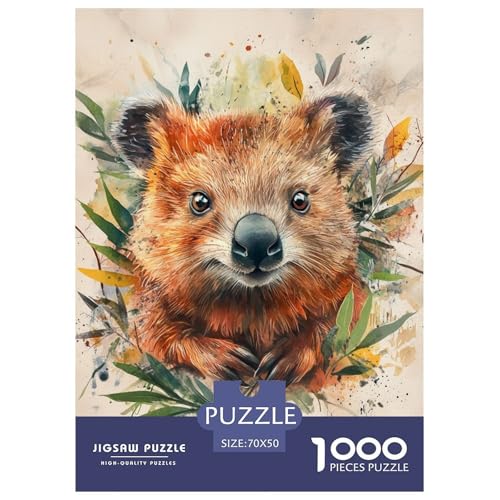 Süßer Quokka Puzzles Erwachsene 1000 Teile Tieres Educational Game Moderne Wohnkultur Family Challenging Games Geburtstag Stress Relief Toy 70x50cm/1000pcs von XKASKDFKE