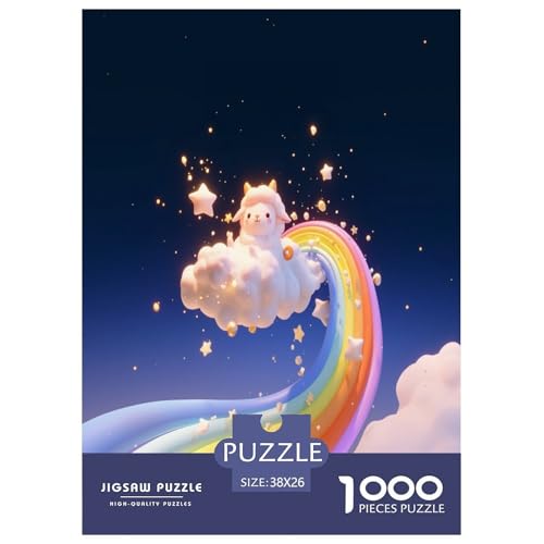Süßes Schaf 1000 Teile Tiere Puzzle Für Erwachsene Geburtstag Lernspiel Family Challenging Games Wohnkultur Stress Relief 38x26cm/1000pcs von XKASKDFKE