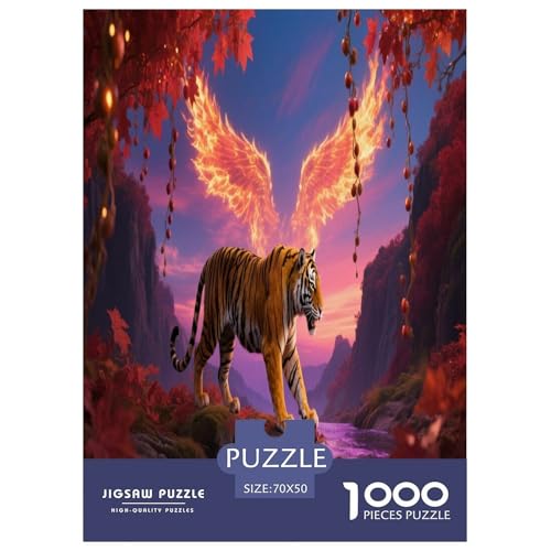 Tiger 1000 Teile Wildtiere Erwachsene Puzzles Family Challenging Games Wohnkultur Lernspiel Geburtstag Entspannung Und Intelligenz 70x50cm/1000pcs von XKASKDFKE