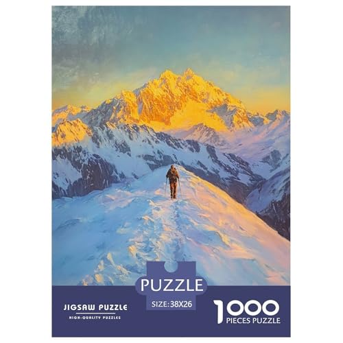 Verschneite Berglandschaft Erwachsene 1000 Teile Schöne Landschaften Puzzle Moderne Wohnkultur Family Challenging Games Geburtstag Lernspiel Stress Relief 38x26cm/1000pcs von XKASKDFKE