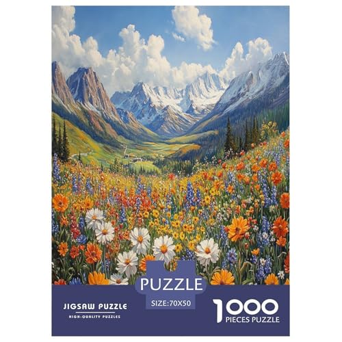 Verschneite Berglandschaft Erwachsene Puzzle 1000 Teile Schöne Landschaften Lernspiel Geburtstag Family Challenging Games Wohnkultur Entspannung Und Intelligenz 70x50cm/1000pcs von XKASKDFKE