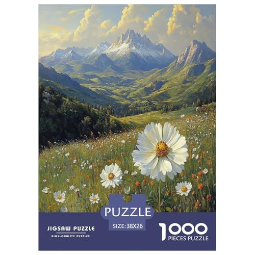 Verschneite Berglandschaft Erwachsene Puzzles 1000 Teile Schöne Landschaften Geschicklichkeitsspiel Für Die Ganze Familie Lernspiel Wohnkultur Geburtstag Stress Relief 38x26cm von XKASKDFKE