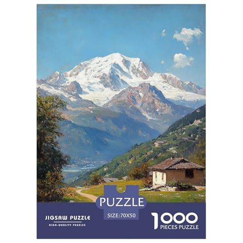 Verschneite Berglandschaft Puzzles 1000 Teile Schöne Landschaften Für Erwachsene Geburtstag Family Challenging Games Lernspiel Moderne Wohnkultur Stress Relief 70x50cm/1000pcs von XKASKDFKE