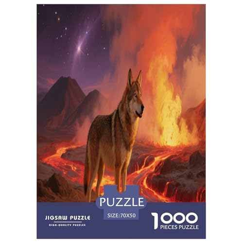 Wolf Puzzles 1000 Teile Wildtiere Für Erwachsene Geburtstag Family Challenging Games Lernspiel Moderne Wohnkultur Stress Relief 70x50cm/1000pcs von XKASKDFKE