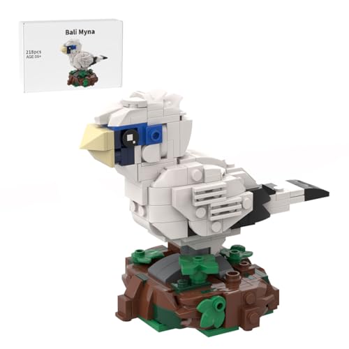 XKlemBauklode Bali Myna Bauklötze Set, Realistisches Vogelmodell mit detailliertem Design, Tolles Geschenk für Vogelliebhaber, Desktop Dekoration, MOC-189163, 218 Teile von XKlemBauklode
