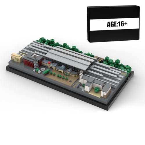 XKlemBauklode Haus Modular Deutsche Erfurt Bahnhof, Deutschland berühmter Bahnhof Haus Bausteine, 1617 Teile Weltberühmte Wahrzeichen Building Blocks für Erwachsene von XKlemBauklode