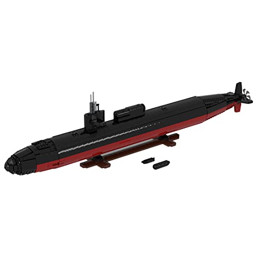 XKlemBauklode Militär Submarine U-Boot Klemmbausteine, 1:125 UCC Los Angeles-Klasse Schlachtschiff-Bausatz, Kompatibel mit Berühmten Bauklötze Marken (3062 Teile) von XKlemBauklode
