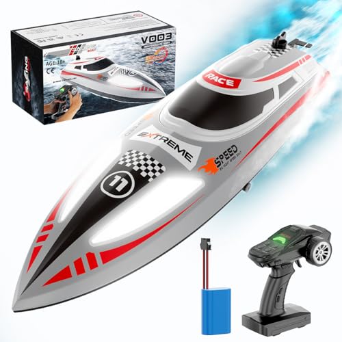 XKlemBauklode RC Schnellboot, Ferngesteuertes Hochgeschwindigkeitsboot RC Rennboote Outdoor für Jugendliche und Erwachsene (RTR Version) von XKlemBauklode
