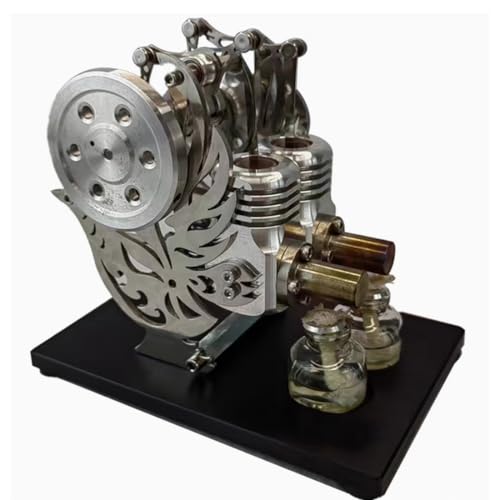 XKlemBauklode Stirlingmotor-Modell, das funktioniert, Tauben-Stil, Doppelzylinder-Doppelkolben-Heißluft-Stirlingmotor-Modell, Physik-Wissenschaft, Bildungsset für Erwachsene XKlemBauklode Stirlingmotor-Modell, das funktioniert, Tauben-Stil, Doppelzylinder-Doppelkolben-Heißluft-Stirlingmotor-Modell, Physik-Wissenschaft, Bildungsset für Erwachsene von XKlemBauklode