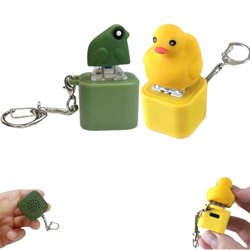 Rechargeable ​​Croaking Frog Keychain​​ Toy​​ - Keyboard Clicker Frog Fidget Toys, Colorful Lights & Satisfying Click Sounds, Fun & Portable Toy (#5) von XKrmp