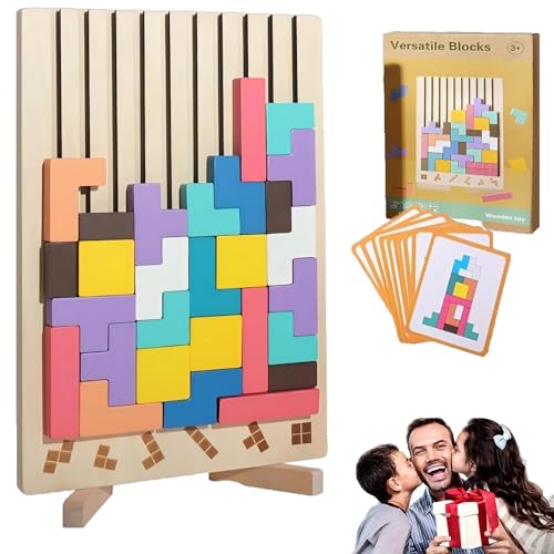 Wooden Stacking Puzzle Toy - 3D Brain Teaser Game,Decorative Home Ornaments, Montessori Educational Family Activity, Brain Teaser Activity for Family, Kids, Adults (1PC) von XKrmp