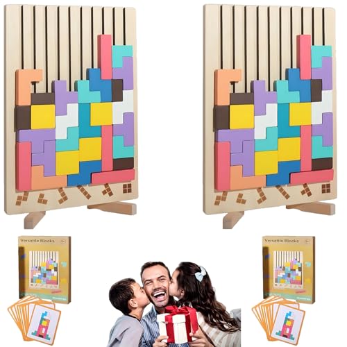 Wooden Stacking Puzzle Toy - 3D Brain Teaser Game,Decorative Home Ornaments, Montessori Educational Family Activity, Brain Teaser Activity for Family, Kids, Adults (2PCS) von XKrmp
