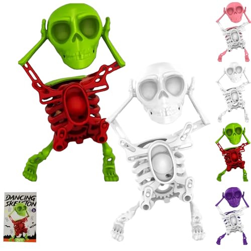 XKrmp Dancing and Swinging 3D Skull Toy - Skeleton Dancing and Swinging Clockwork, Ideal for Halloween Party Favors, Office Desk Toys, and​Collector Toy Figures​​ (Mixed#6) von XKrmp