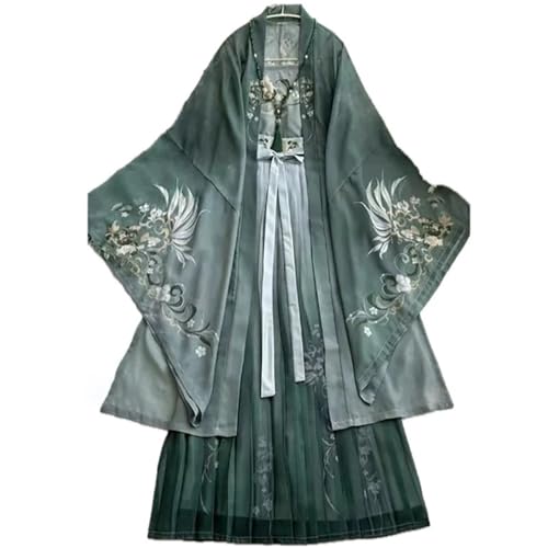 XLGBDDZ Frauen Altes Chinesisches Traditionelles Hanfu-Kleid Stickerei Strickjacke Tops Langer Rock Cosplay Kostüm for Party(M) von XLGBDDZ