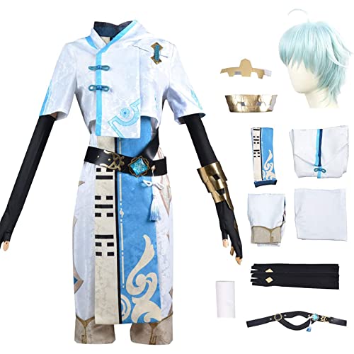 XLJLKJDS Genshin Impact Chongyun Cosplay Kostüm Komplettset mit Perücke Genshin Cosplay Verkleidung Halloween Karneval Party Bühnenauftritt Kostüm Erwachsene XLJLKJDS Genshin Impact Chongyun Cosplay Kostüm Komplettset mit Perücke Genshin Cosplay Verkleidung Halloween Karneval Party Bühnenauftritt Kostüm Erwachsene von XLJLKJDS