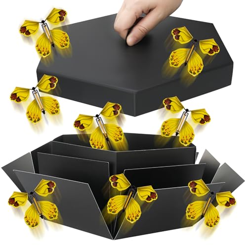 XLSXEXCL Butterfly Explosion Geschenkbox, Fliegende Schmetterling Überraschung Box, Explodierende Schmetterling Geburtstagsbox mit 12 Stück Flying Butterfly Spielzeug für Geburtstag, Hochzeit, XLSXEXCL Butterfly Explosion Geschenkbox, Fliegende Schmetterling Überraschung Box, Explodierende Schmetterling Geburtstagsbox mit 12 Stück Flying Butterfly Spielzeug für Geburtstag, Hochzeit, von XLSXEXCL
