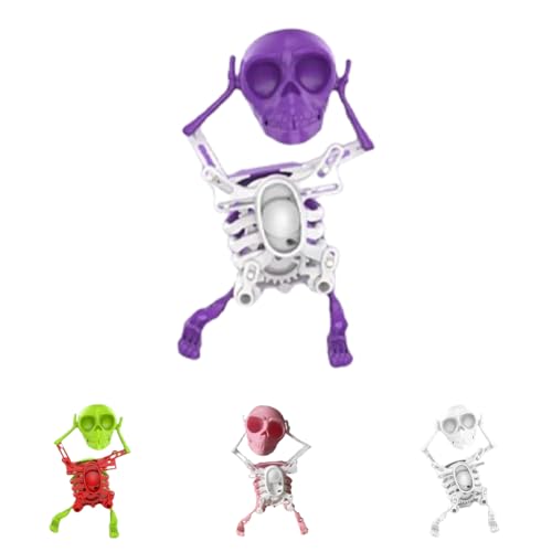 XLWXDD Dancing and Swinging 3D Skull Toy, Funny Stress Relief Clockwork Figure, Desk Decoration and Stress Relief, Desk Decoration Gift for Kids and Adults (Purple) von XLWXDD
