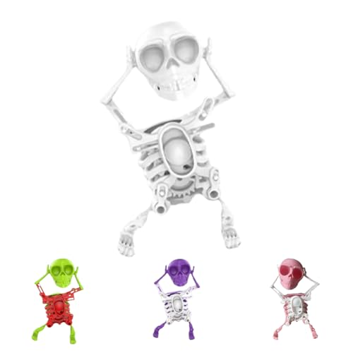 XLWXDD Dancing and Swinging 3D Skull Toy, Funny Stress Relief Clockwork Figure, Desk Decoration and Stress Relief, Desk Decoration Gift for Kids and Adults (White) von XLWXDD