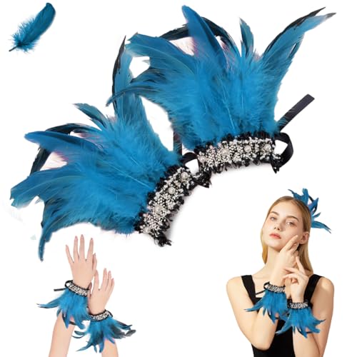 1 Paar Manschetten Federn, Damen Kostüme Manschetten, Federn Manschetten Armbänder, Frauen Kostümzubehör Federarmband, Gothic Federn Armbänder, Karneval Armbänder für Karneval Cosplay 1 Paar Manschetten Federn, Damen Kostüme Manschetten, Federn Manschetten Armbänder, Frauen Kostümzubehör Federarmband, Gothic Federn Armbänder, Karneval Armbänder für Karneval Cosplay von XLZJYIJ