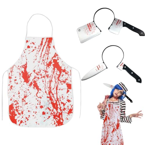 XLZJYIJ Halloween Messer Haarband mit Blutige Schürze, Halloween Metzger Kostüm, Halloween Horror Stirnband, Metzger Schürze Halloween, Horror Dress Up für Frauen Männer Erwachsene XLZJYIJ Halloween Messer Haarband mit Blutige Schürze, Halloween Metzger Kostüm, Halloween Horror Stirnband, Metzger Schürze Halloween, Horror Dress Up für Frauen Männer Erwachsene von XLZJYIJ