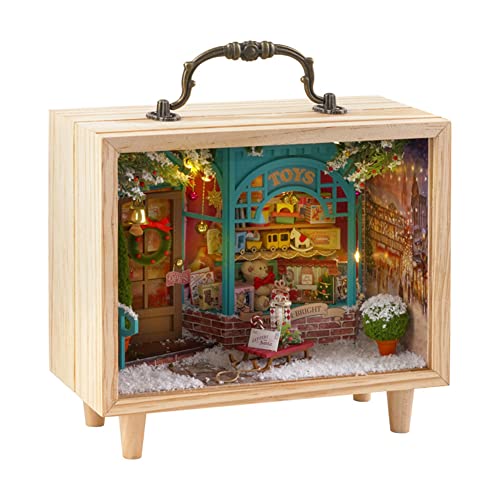 XLZSP DIY Holz Puppenhaus Handwerk Miniatur Kit, Kleine Hütte Modell Kreatives Zimmer mit Möbeln für romantisches Valentinstagsgeschenk (Dream Store) von XLZSP
