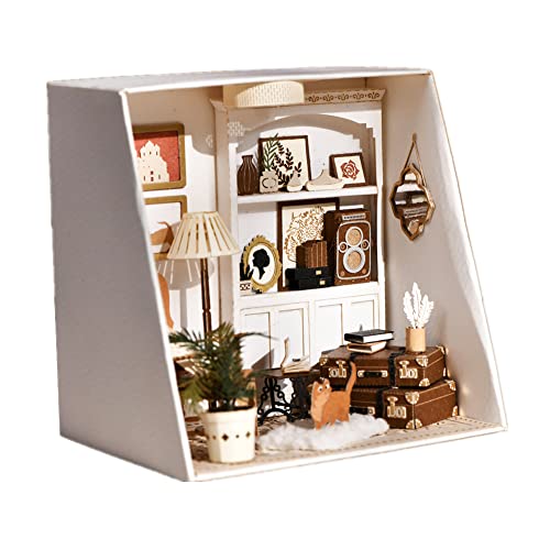 XLZSP DIY Miniatur Puppenhaus Kit Papier Haus Zubehör Möbel Papier Tip Life PR Serie Dreidimensionale Papierkunst Heimtextilien Puzzle Handgefertigte Spielzeuge (Xiangyang Study) von XLZSP