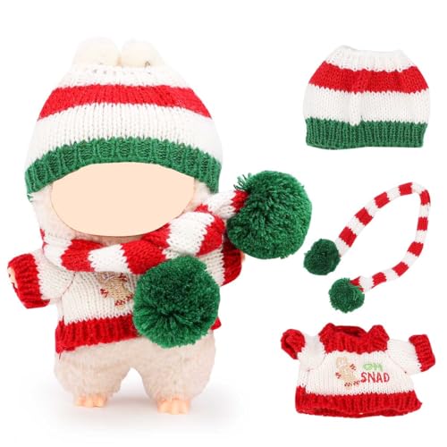 XMBYGY Kleidung für Labubu (für 17/15cm Stehend/Sitzen Puppen)(Keine Puppe) -Mehrere Stil Zubehör Handgefertigte Bekleidung Anziehen Inklusive Kopfbedeckung und Kleidung für Mädchen Frau (CHTS1) von XMBYGY