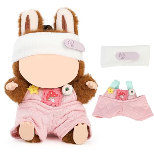XMBYGY Puppe Kleidung für Labubu(KEINE Puppe), für 17/15cm Plüsch Puppen, Süß Mehrfarbiger Insgesamt und Hut Kleidung Anzug Spielzeug Figuren Ausrüstung Setzen Anziehen mit Kawaii Stil Zubehör (LB105) von XMBYGY