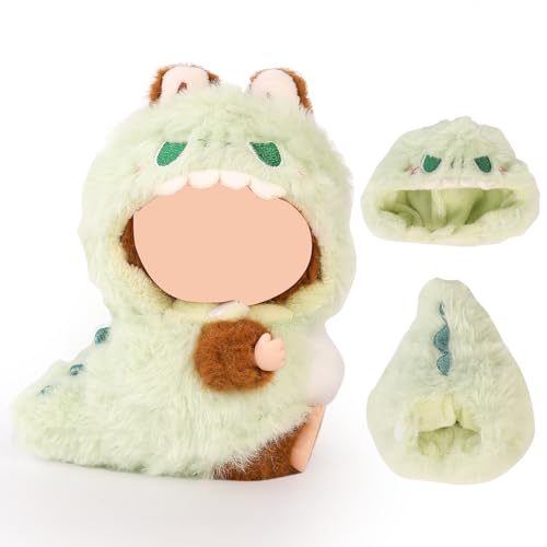 XMBYGY Puppen Bekleidung für Labubu (für 17/15cm Stehen/Sitzen Puppe)(Keine Puppe) Mehrere Stil Zubehör Handgefertigt Häkeln Süße Kleidung Anziehen Ausrüstung für Plush Dolls (Thema Tiere) (KL) von XMBYGY