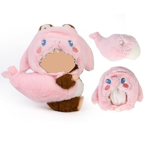 XMBYGY Puppen Bekleidung für Labubu (für 17/15cm Stehen/Sitzen Puppe)(Keine Puppe) Mehrere Stil Zubehör Handgefertigt Häkeln Süße Kleidung Anziehen Ausrüstung für Plush Dolls (Thema Tiere) (PKhai) von XMBYGY