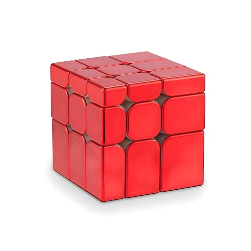 XMDCuber Magnetic Red Mirror Cube 3x3 Stickerless,Reflective Speed Cube 3x3x3 Mirror Red Shiny Surface Magic Cube von XMDCuber
