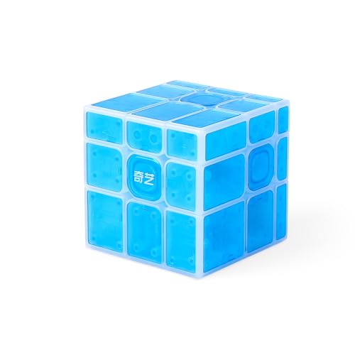 XMDCuber QY Toys Icy Amber Series Mirror Cube 3x3 Frosted Amber Blue Stickerless Mirror Speed Cube von XMDCuber