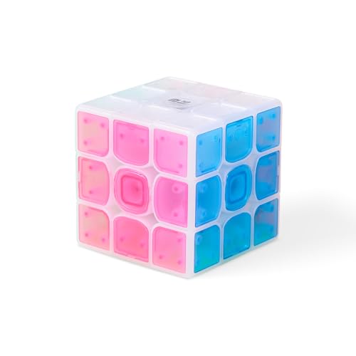 XMDCuber QY Toys Icy Amber Series Speed Cube 3 x 3 - Frosted Amber Color, Stickerless & Smooth, 55,5 mm Puzzle Cube for Gifting & Collection von XMDCuber