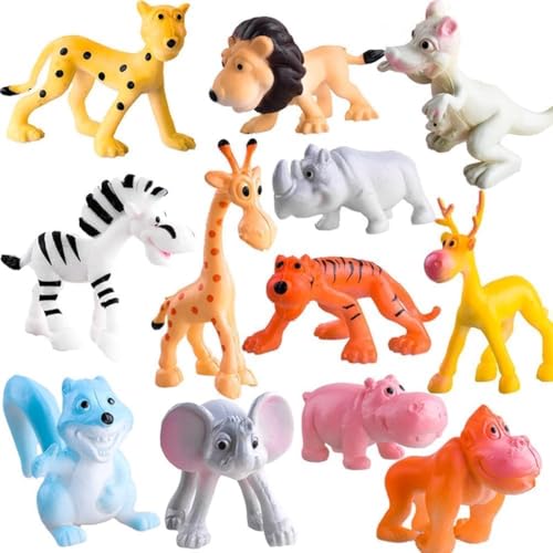 XNAUVOI 12 Stück Cartoon Wildtiere Figuren Set,Mini Wild Zoo Tiere Figuren,Wildtier Figuren Spielzeug,Mini Tier Kuchendeckel,Realistisches Dschungel Tiermodell for Toddlers Birthday Gift XNAUVOI 12 Stück Cartoon Wildtiere Figuren Set,Mini Wild Zoo Tiere Figuren,Wildtier Figuren Spielzeug,Mini Tier Kuchendeckel,Realistisches Dschungel Tiermodell for Toddlers Birthday Gift von XNAUVOI