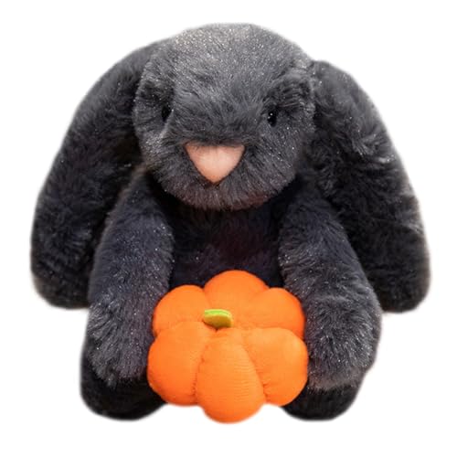 XNAUVOI 18 cm Halloween Kaninchen Puppe, Stofftier Kürbis Kaninchen Kuscheltier, Kaninchen Stofftier Puppe Kaninchen Plüsch Spielzeug für Mädchen, Jungen & Babys Süße Plüsch Kaninchen von XNAUVOI