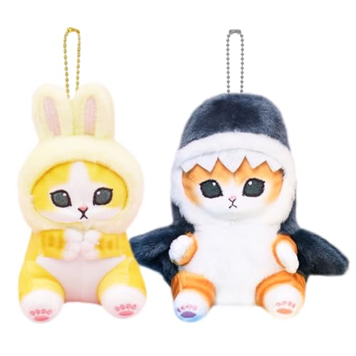 XNAUVOI 2 PCS Tier Schlüsselanhänger Plüsch, Hai Katze Kaninchen Katze Plüschtier, Kreatives Cosplay-Kostüm Shark Katze Plüsch Spielzeug Geschenk Für Kinder Mädchen Jungen - 13 cm XNAUVOI 2 PCS Tier Schlüsselanhänger Plüsch, Hai Katze Kaninchen Katze Plüschtier, Kreatives Cosplay-Kostüm Shark Katze Plüsch Spielzeug Geschenk Für Kinder Mädchen Jungen - 13 cm von XNAUVOI