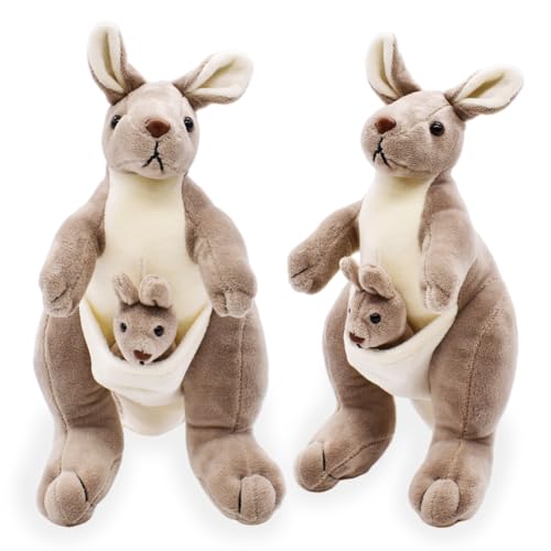 XNAUVOI 28cm Känguru Plüschtier, Mutter und Kind Känguru, Kuscheltier für Kinder zum Kuscheln und Spielen XNAUVOI 28cm Känguru Plüschtier, Mutter und Kind Känguru, Kuscheltier für Kinder zum Kuscheln und Spielen von XNAUVOI