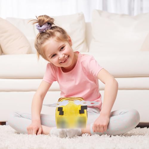 XNAUVOI Bergbautechnik Biene Stofftier, 18 cm Plüschtiere Charaktere Biene, Biene Film Kissen Plüsch Mina-Craft Videospielfiguren für Fans Kinder und Spielbegeistert von XNAUVOI