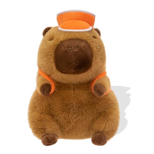 XNAUVOI Capybar Plüschtier, Niedlichen Capybar Plushies,Capybar Mit Basketball Rucksack Mütze,Wasserschwein Puppe Spielzeug für Kinder Geschenk,Home Deko Kinder von XNAUVOI