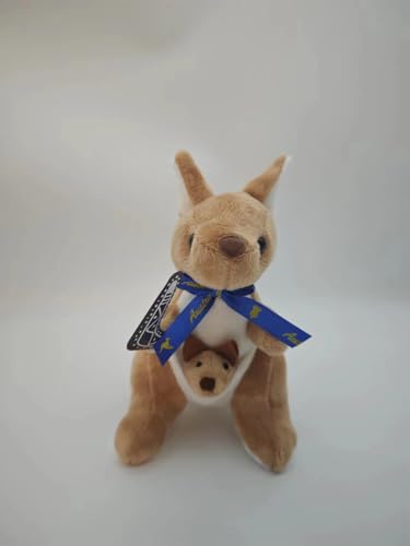 XNAUVOI Känguru Plüschtier,Kuscheltier Mutter und Kind Känguru, Plush Keychain, Stofftier Känguru,zum Kuscheln,Spielen und Schlafen,Geburtstagsgeschenke für Kinder(18 cm,Hellbraun)﻿ von XNAUVOI