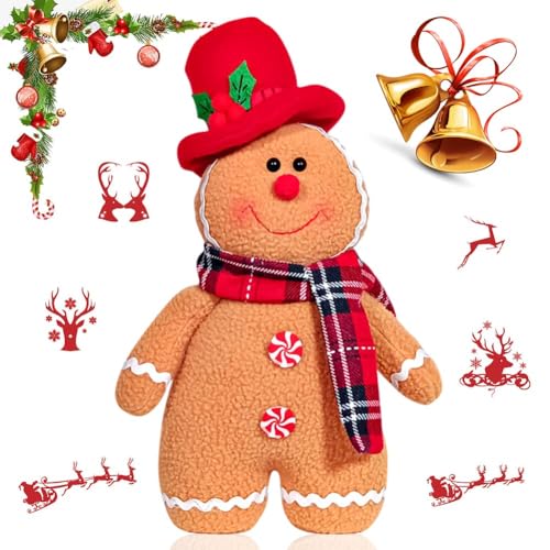 XNAUVOI Plüsch Lebkuchenmann Plüschtier Lebkuchen Plüsch Puppe Weihnachten Geschenk Lebkuchenmann Weihnachtsbaum Hängedekorationen Lebkuchen Weichen Spielzeug Weihnachts Dekoratio,29cm XNAUVOI Plüsch Lebkuchenmann Plüschtier Lebkuchen Plüsch Puppe Weihnachten Geschenk Lebkuchenmann Weihnachtsbaum Hängedekorationen Lebkuchen Weichen Spielzeug Weihnachts Dekoratio,29cm von XNAUVOI