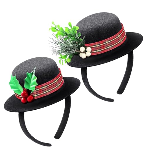 XNFUOE 2 x Weihnachts-Hut, Schneemann, Stirnbänder, Mistelzweig-Kostüm, Stirnband für Feiertage, Handwerk von XNFUOE