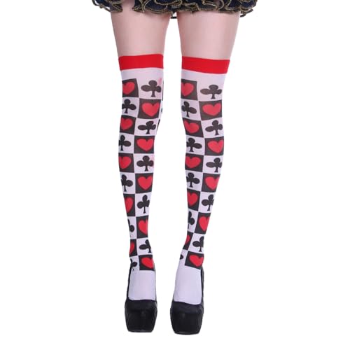 XNFUOE Blickdichte Halterlose Strümpfe Pokermuster Socken über Knie Lange Stiefel Strumpf Fever Strumpfwaren Verkleidung für Halloween Cosplay Verkleidung XNFUOE Blickdichte Halterlose Strümpfe Pokermuster Socken über Knie Lange Stiefel Strumpf Fever Strumpfwaren Verkleidung für Halloween Cosplay Verkleidung von XNFUOE
