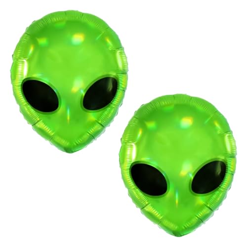 XNHIU 2 x Alien-Kopf-Luftballons, grün, aufblasbar, Alien-Requisite, Weltraum, Aliens, Party-Dekoration, Halloween-Party-Hintergrund für Kinder und Erwachsene XNHIU 2 x Alien-Kopf-Luftballons, grün, aufblasbar, Alien-Requisite, Weltraum, Aliens, Party-Dekoration, Halloween-Party-Hintergrund für Kinder und Erwachsene von XNHIU