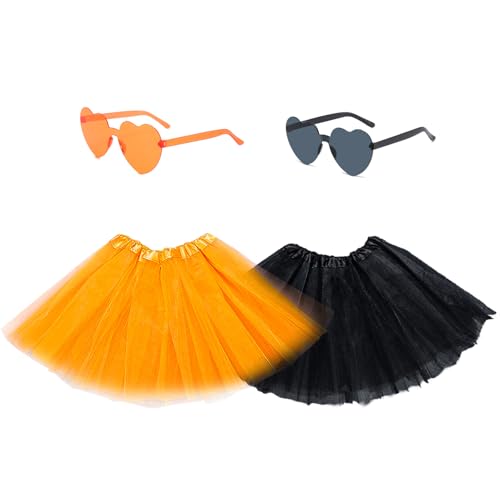 XNHIU 4 Stück Halloween Kinder Tutu Röcke und Brillen Schwarz Orange Liebesbrille Liebe Herzförmige Party Sonnenbrille Halloween Party Favors für Kinder XNHIU 4 Stück Halloween Kinder Tutu Röcke und Brillen Schwarz Orange Liebesbrille Liebe Herzförmige Party Sonnenbrille Halloween Party Favors für Kinder von XNHIU