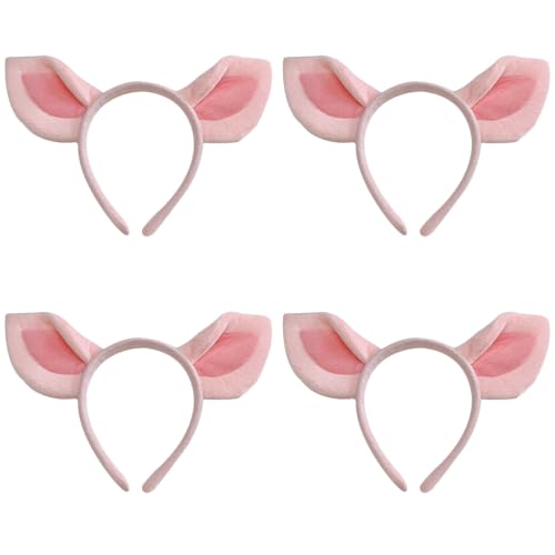 XNHIU 4 Stück Schweineohren Stirnband Rosa Schwein Kostüm Tier Stirnband Tier Kostüm Zubehör für Halloween Party XNHIU 4 Stück Schweineohren Stirnband Rosa Schwein Kostüm Tier Stirnband Tier Kostüm Zubehör für Halloween Party von XNHIU